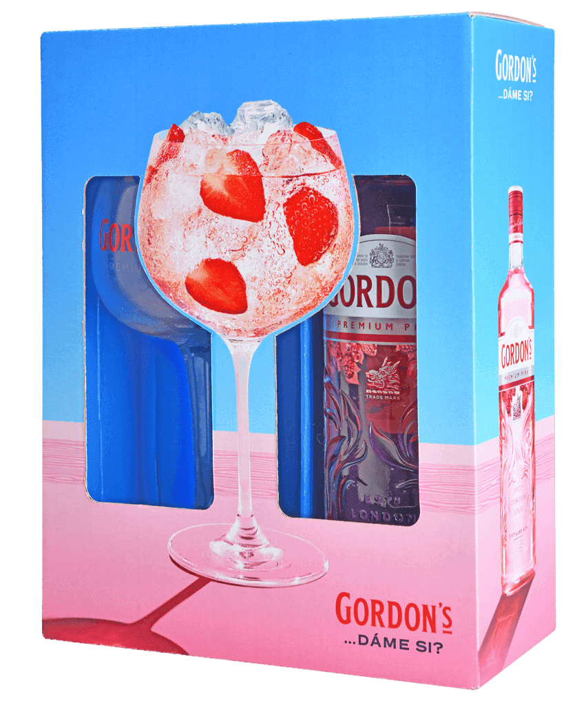 Gin Gordon´s Premium Pink 37,5% 0,7l + Pohár